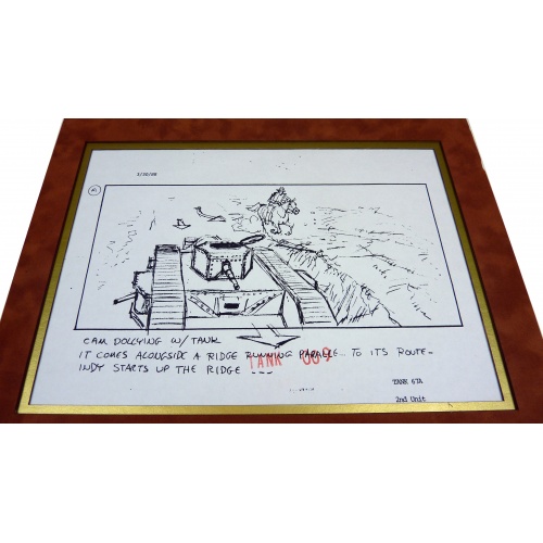 Production Used Storyboard - Indy Chases The Tank